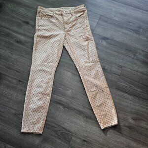 Pilcro and the Letterpress By Anthropologie  Skinny Jeans Velvet Polka Dot Sz 29